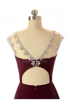 A-Line Beaded Long Chiffon Prom Evening Formal Dresses ED011542