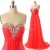 A-Line Sweetheart Beaded Long Red Chiffon Prom Evening Formal Dresses ED011546