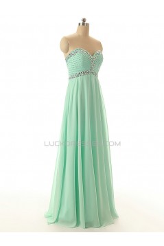 A-Line Sweetheart Beaded Long Chiffon Prom Evening Formal Dresses ED011547