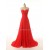 A-Line Sweetheart Long Red Chiffon Prom Evening Formal Dresses ED011548