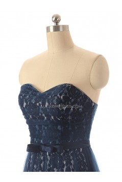 A-Line Sweetheart Long Lace and Tulle Prom Evening Formal Dresses ED011549