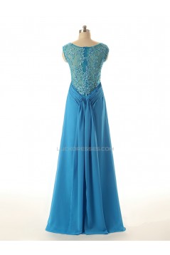 A-Line Jewel Long Applique and Chiffon Prom Evening Formal Dresses ED011562