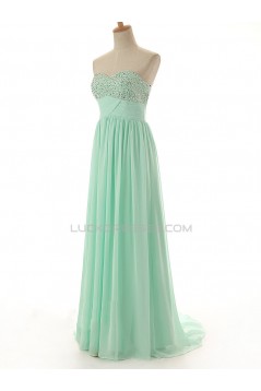 A-Line Sweetheart Beaded Long Chiffon Prom Evening Formal Dresses ED011571