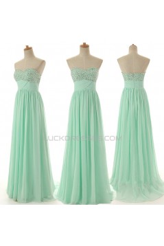 A-Line Sweetheart Beaded Long Chiffon Prom Evening Formal Dresses ED011571