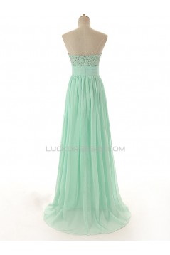 A-Line Sweetheart Beaded Long Chiffon Prom Evening Formal Dresses ED011571