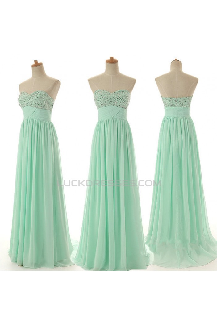 A-Line Sweetheart Beaded Long Chiffon Prom Evening Formal Dresses ED011571