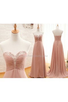A-Line Sweetheart Beaded Long Chiffon Prom Evening Formal Dresses ED011574