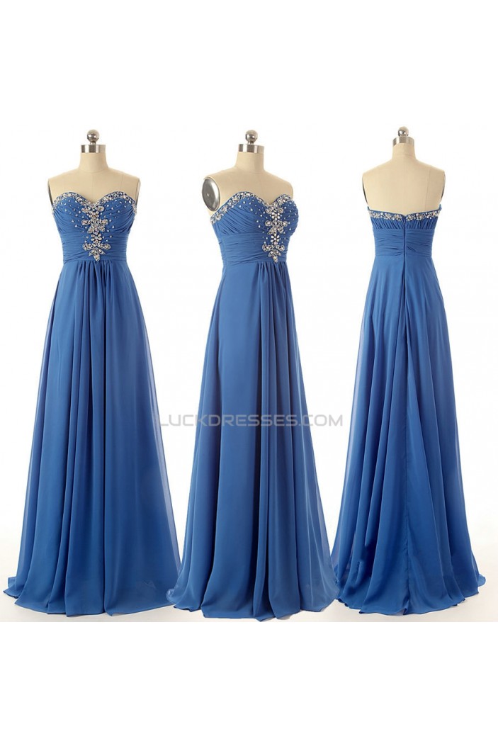 A-Line Sweetheart Beaded Long Chiffon Prom Evening Formal Dresses ED011582