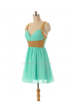 A-Line Beaded Short Chiffon Prom Evening Formal Dresses ED011594