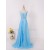 A-Line Sweetheart Beaded Long Blue Chiffon Prom Evening Formal Dresses ED011599