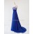 A-Line Long Blue Applique and Chiffon Prom Evening Formal Dresses ED011600