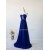 A-Line Sweetheart Beaded Long Blue Chiffon Prom Evening Formal Dresses ED011606