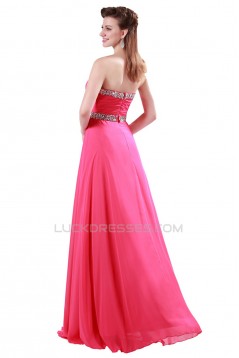 A-Line Sweetheart Beaded Long Chiffon Prom Evening Formal Dresses ED011623