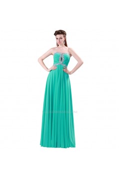 A-Line Sweetheart Beaded Long Chiffon Prom Evening Formal Dresses ED011623