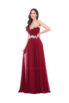 A-Line Sweetheart Beaded Long Pink Chiffon Prom Evening Formal Dresses ED011641
