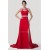 Sheath/Column Beaded Long Red Chiffon Prom Evening Formal Dresses ED011643