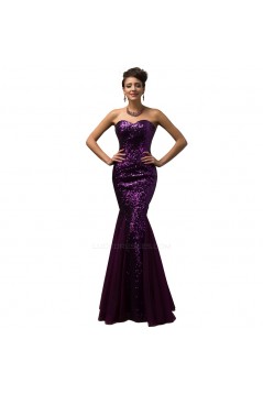 Trumpet/Mermaid Sweetheart Sequins and Tulle Long Prom Evening Formal Dresses ED011653