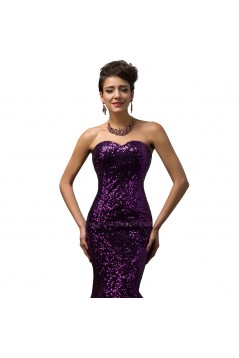 Trumpet/Mermaid Sweetheart Sequins and Tulle Long Prom Evening Formal Dresses ED011653