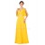 A-Line Beaded Long Yellow Chiffon Prom Evening Formal Dresses ED011655