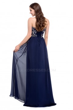 Elegant A-Line Sweetheart Beaded Long Chiffon Prom Evening Formal Dresses ED011662