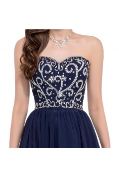 Elegant A-Line Sweetheart Beaded Long Chiffon Prom Evening Formal Dresses ED011662