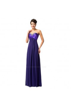 Empire Sweetheart Beaded Long Purple Chiffon Prom Evening Formal Maternity Dresses ED011665
