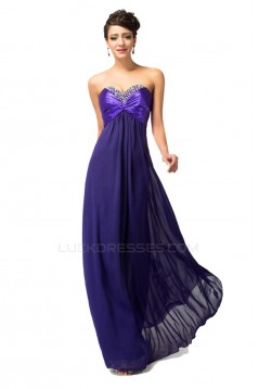 Empire Sweetheart Beaded Long Purple Chiffon Prom Evening Formal Maternity Dresses ED011665