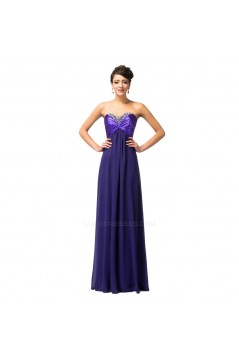 Empire Sweetheart Beaded Long Purple Chiffon Prom Evening Formal Maternity Dresses ED011665