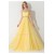 A-Line Bateau Long Yellow Chiffon Prom Evening Formal Dresses ED011667