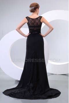 Long Black Chiffon and Lace Prom Evening Formal Party Dresses ED010167