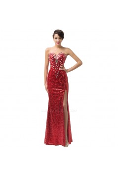 Sheath Sweetheart Sequins Beaded Long Prom Evening Formal Dresses ED011671