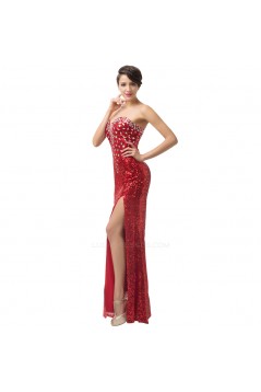 Sheath Sweetheart Sequins Beaded Long Prom Evening Formal Dresses ED011671