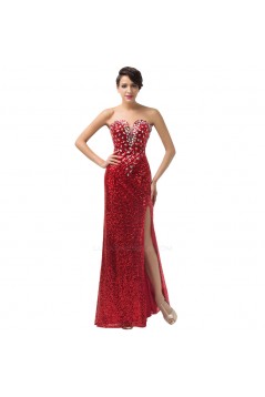 Sheath Sweetheart Sequins Beaded Long Prom Evening Formal Dresses ED011671
