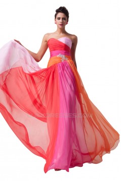 A-Line Sweetheart Long Chiffon Prom Evening Formal Dresses ED011673