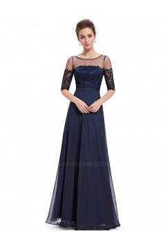 A-Line Half Sleeve Lace and Chiffon Prom Evening Formal Mother of the Bride Dresses ED011680