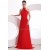 High Neck Halter Long Red Chiffon Prom Evening Formal Party Dresses ED010173