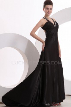 Long Black Beaded Prom Evening Formal Party Dresses ED010174