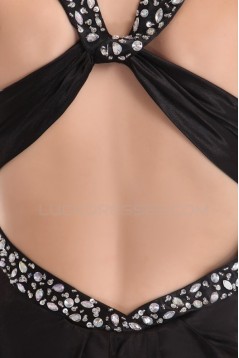 Long Black Beaded Prom Evening Formal Party Dresses ED010174