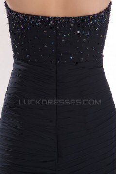 Trumpet/Mermaid Sweetheart Beaded Long Black Prom Evening Formal Party Dresses ED010175