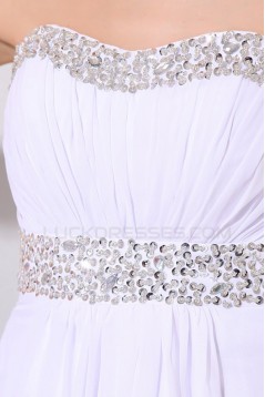 Empire Long White Chiffon Beaded Prom Evening Formal Party Dresses/Maternity Evening Dresses ED010182