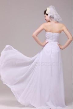 Long White Chiffon Beaded Prom Evening Formal Party Dresses ED010188