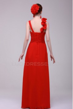 Long Red Chiffon Prom Evening Formal Party Dresses/Bridesmaid Dresses ED010191