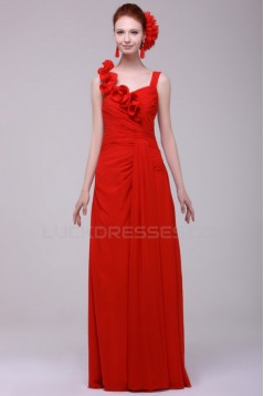 Long Red Chiffon Prom Evening Formal Party Dresses/Bridesmaid Dresses ED010191
