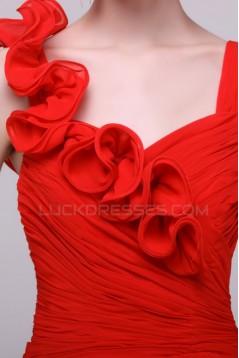 Long Red Chiffon Prom Evening Formal Party Dresses/Bridesmaid Dresses ED010191