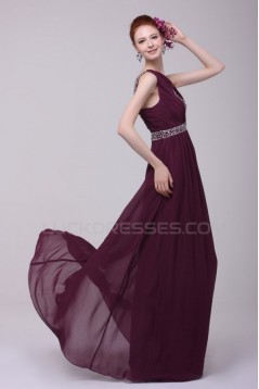 Beaded One-Shoulder Long Chiffon Prom Evening Formal Party Dresses ED010193