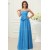 A-Line Sweetheart Long Blue Chiffon Prom Evening Formal Party Dresses ED010200