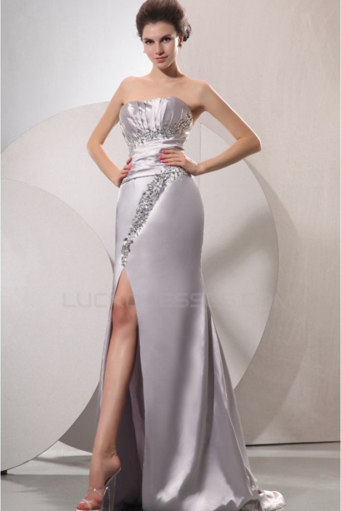 Long Silver Beaded Prom Evening Formal Party Dresses ED010206