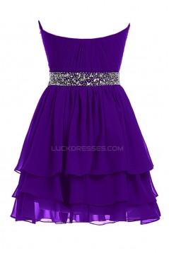 A-Line Sweetheart Beaded Short Chiffon Prom Evening Formal Party Dresses ED010211