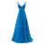 A-Line Beaded Long Blue Chiffon Prom Evening Formal Party Dresses ED010219
