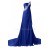 A-Line One-Shoulder Long Blue Chiffon Prom Evening Formal Party Dresses ED010226